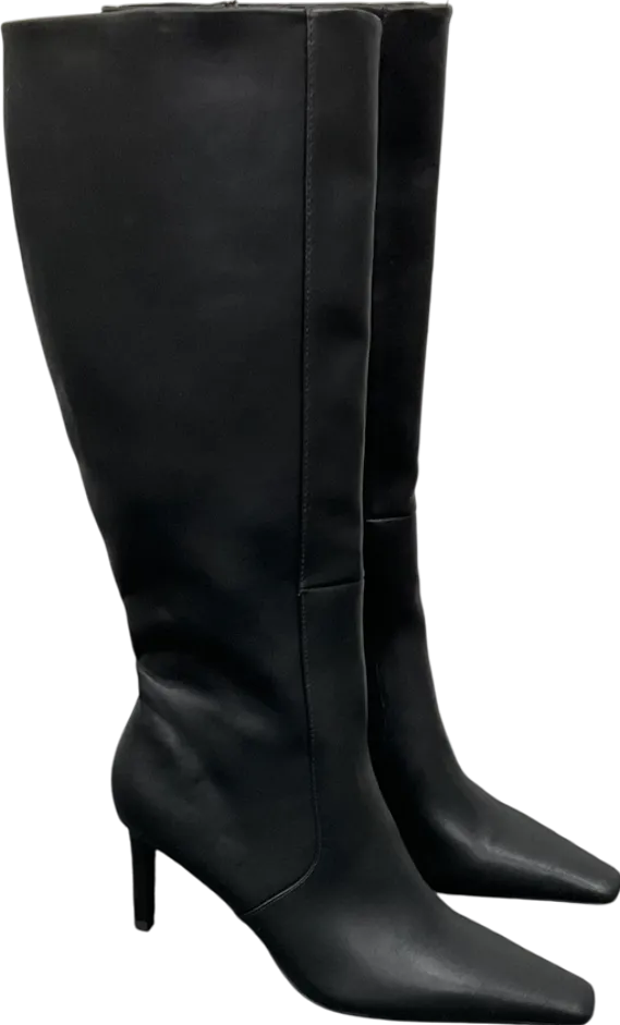ASOS Black Canberra Heeled 90s Knee High Boots UK 7 EU 40 