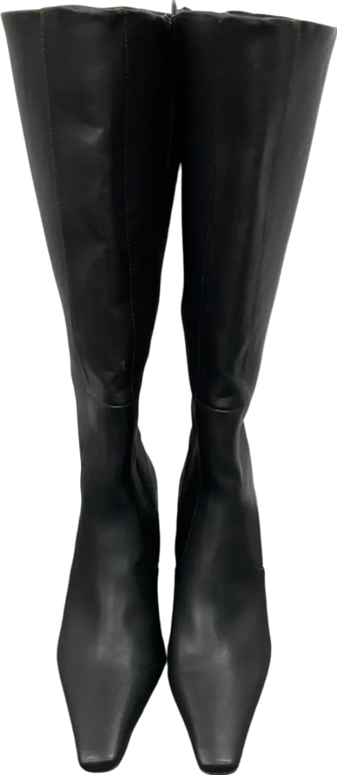 ASOS Black Canberra Heeled 90s Knee High Boots UK 7 EU 40 