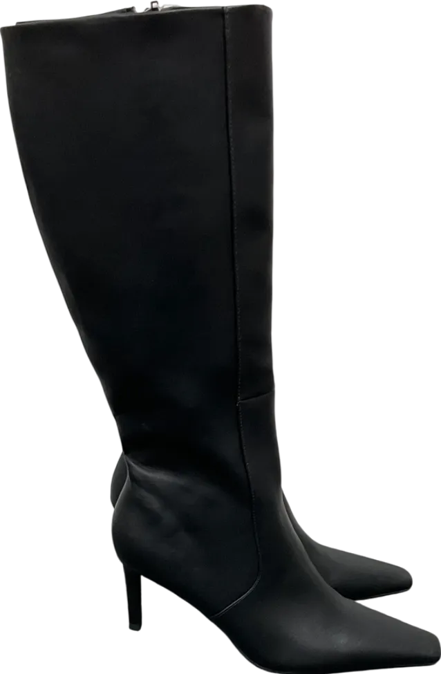 ASOS Black Canberra Heeled 90s Knee High Boots UK 7 EU 40 