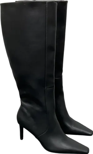 ASOS Black Canberra Heeled 90s Knee High Boots UK 7 EU 40 
