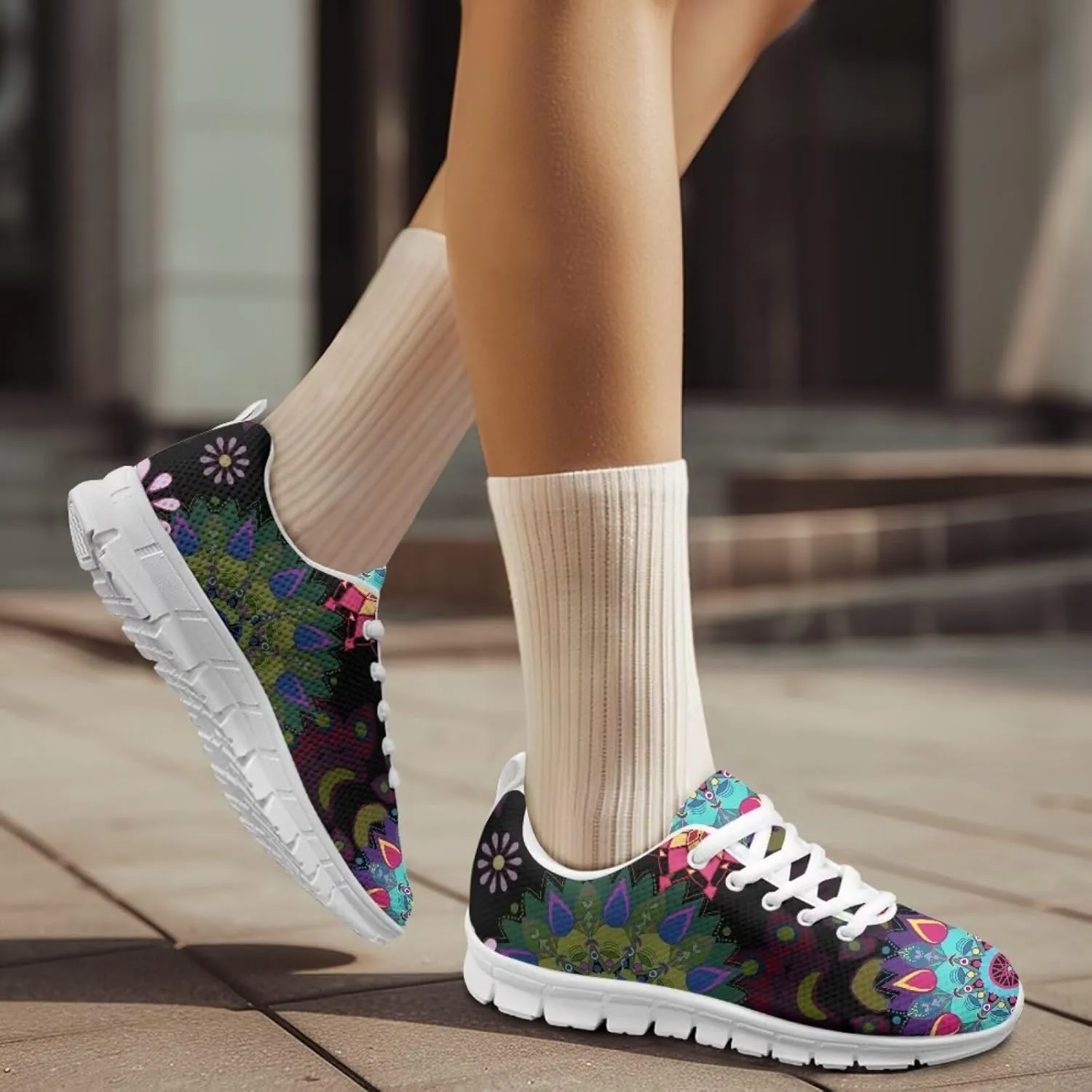 Jeiento Walking Shoes for Men Women Fashion Lightweight Breathable Running Shoes Sport Athletic Tennis Shoes