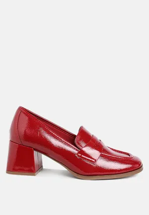 Umdoni Penny Strap Block Heel Loafers Umdoni Penny Strap Block Heel Loafers