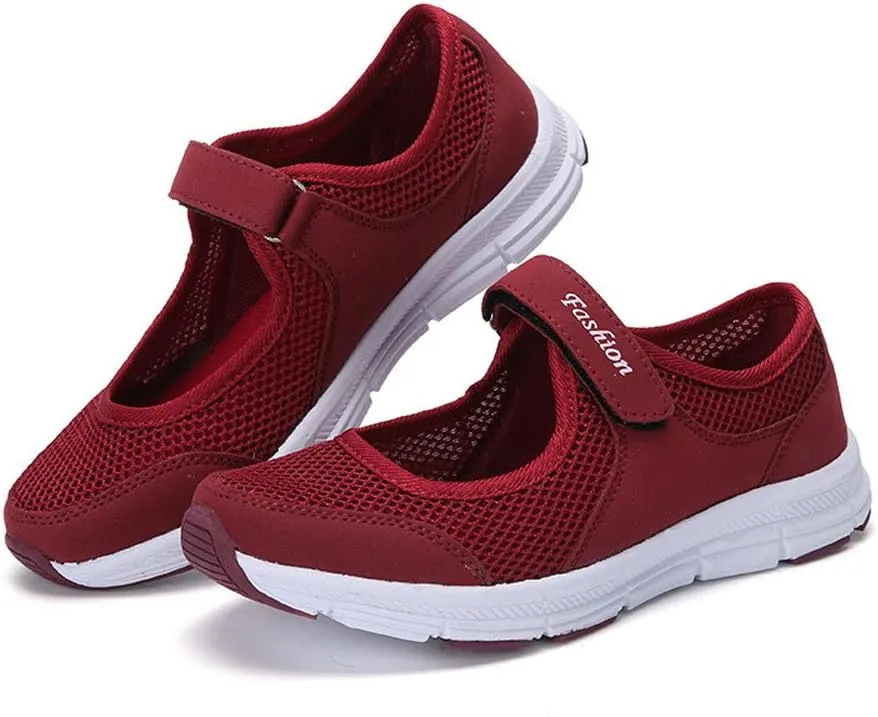 Womens Black Sneakers Breathable Tennis Shoes Mesh Fitness Shoes Platform Ankle Paste Fashion Lightweight Running Shoes Food Service Casual Gym Sports Slip-Ons