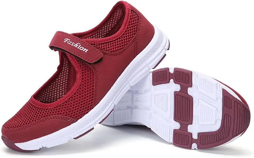 Womens Black Sneakers Breathable Tennis Shoes Mesh Fitness Shoes Platform Ankle Paste Fashion Lightweight Running Shoes Food Service Casual Gym Sports Slip-Ons